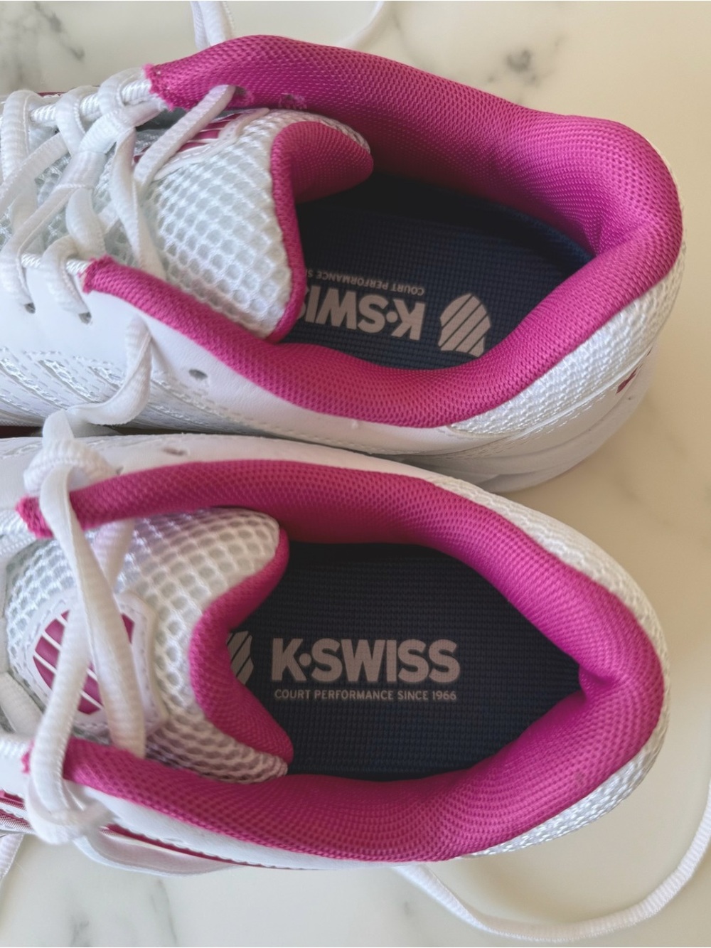 K-Swiss Bigshot Light 3 Tennis Pickleball Shoes White Pink Sz 8 - Picture 7 of 9